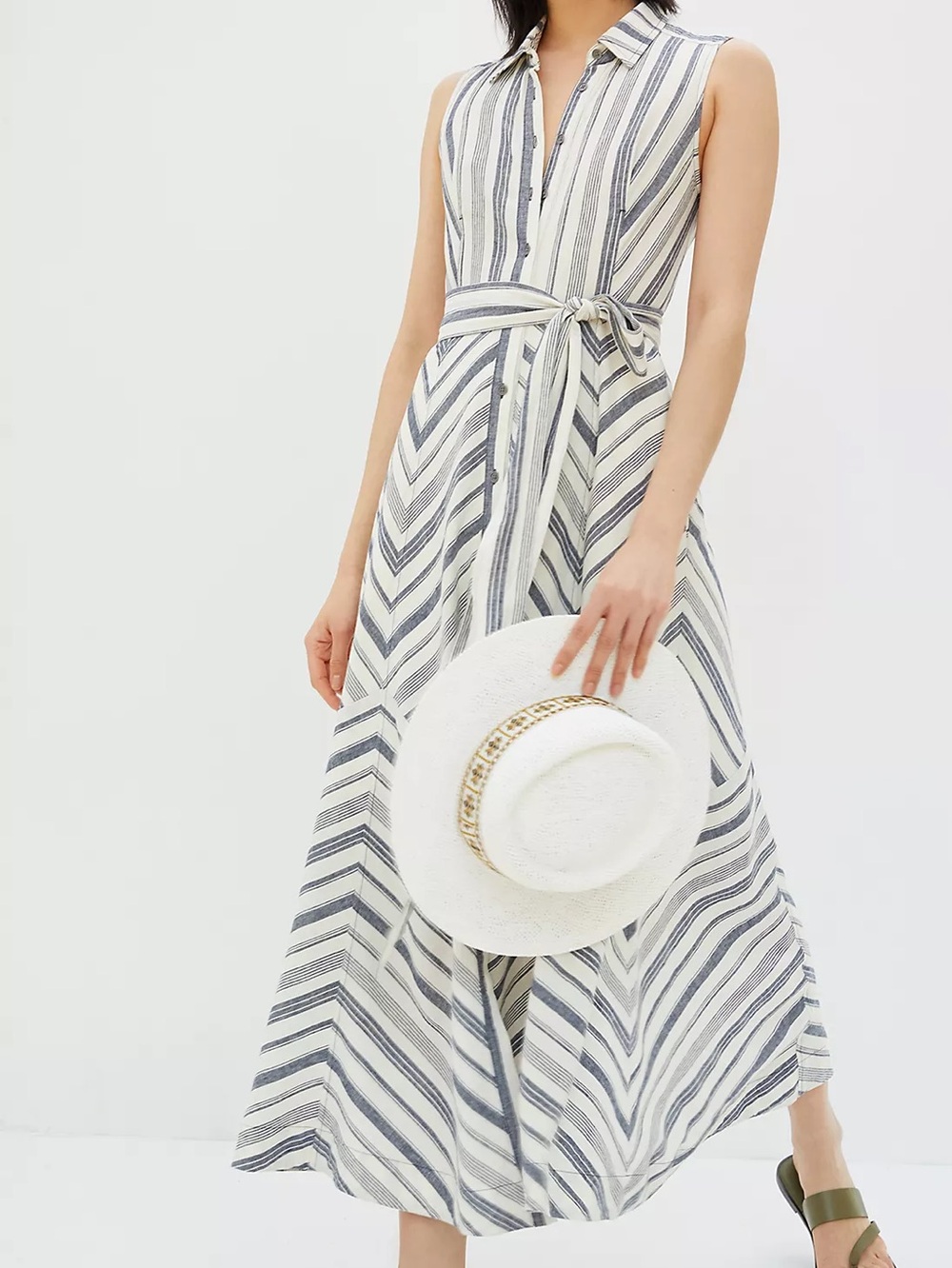 Maeve by Anthropologie Coastal Stripe maxi Shirtdress